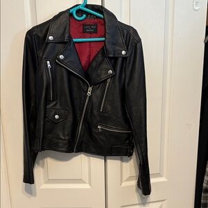 Love Tree Black Faux Leather Biker Jacket